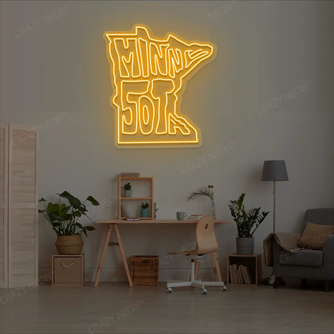 MINNESOTA Map Neon Sign