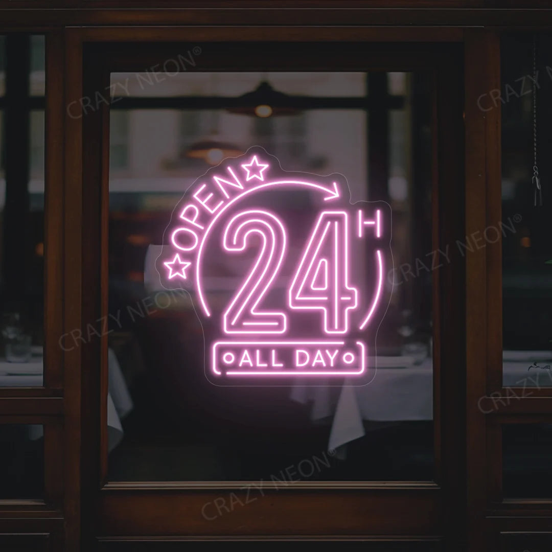 Alt text: 24/7 Open Neon Sign - Business LED Light (14 of 16)