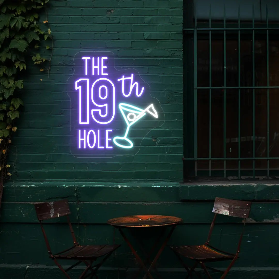 The 19th Hole Golf Neon Sign