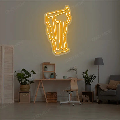 VERMONT Map Neon Sign