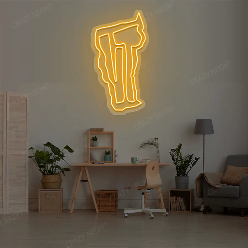 VERMONT Map Neon Sign
