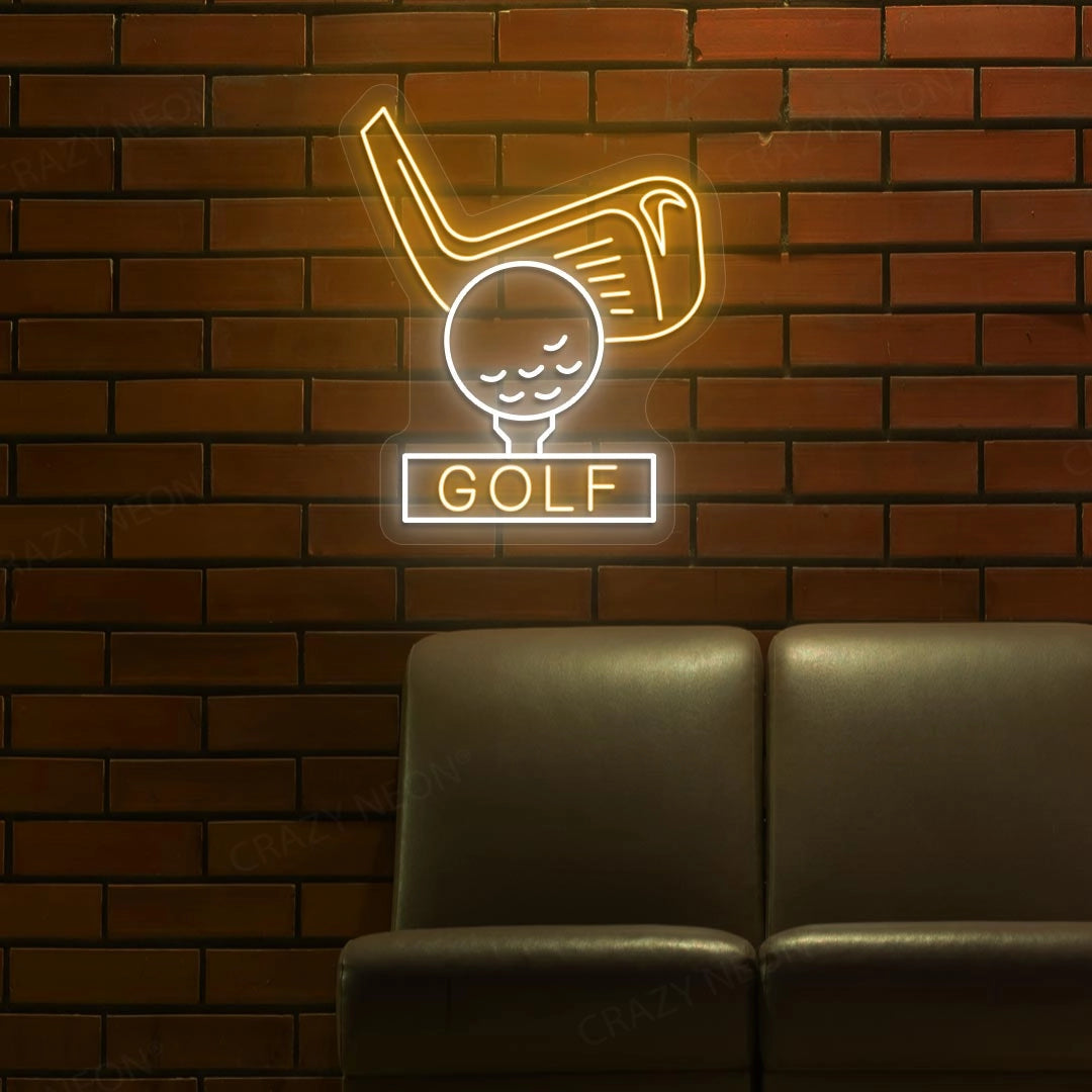 Golf Stick With Ball Neon Sign