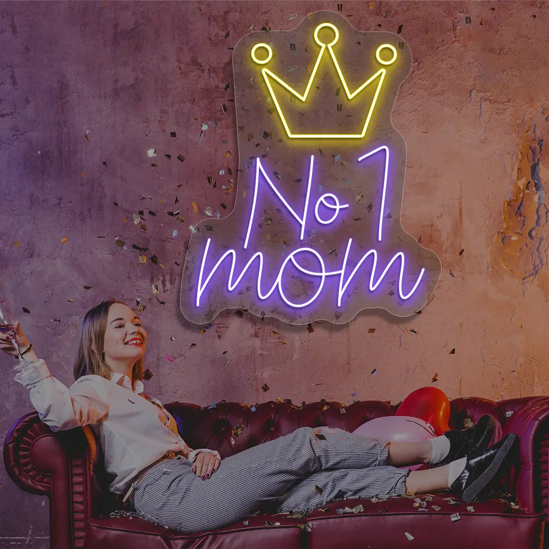No.1 Mom Crown Neon Sign