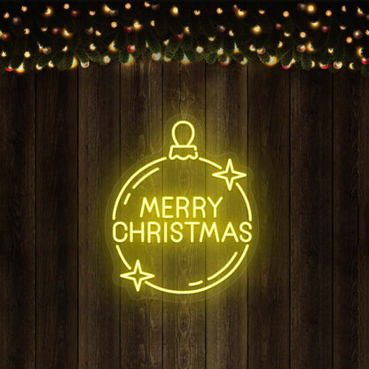 Merry Christmas Ornament (Jingle Bell) Neon Sign