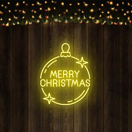 Merry Christmas Ornament (Jingle Bell) Neon Sign