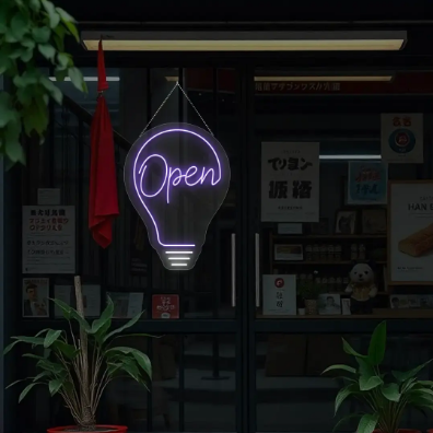 Bulb Open Neon Sign