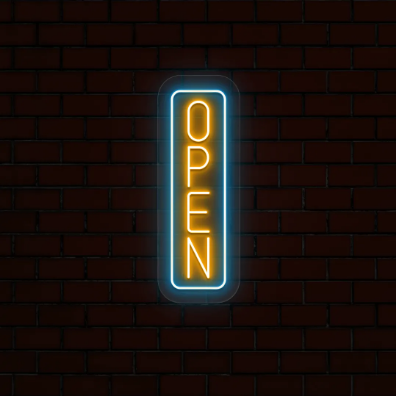 Vertical Open Neon Sign-Multicolor