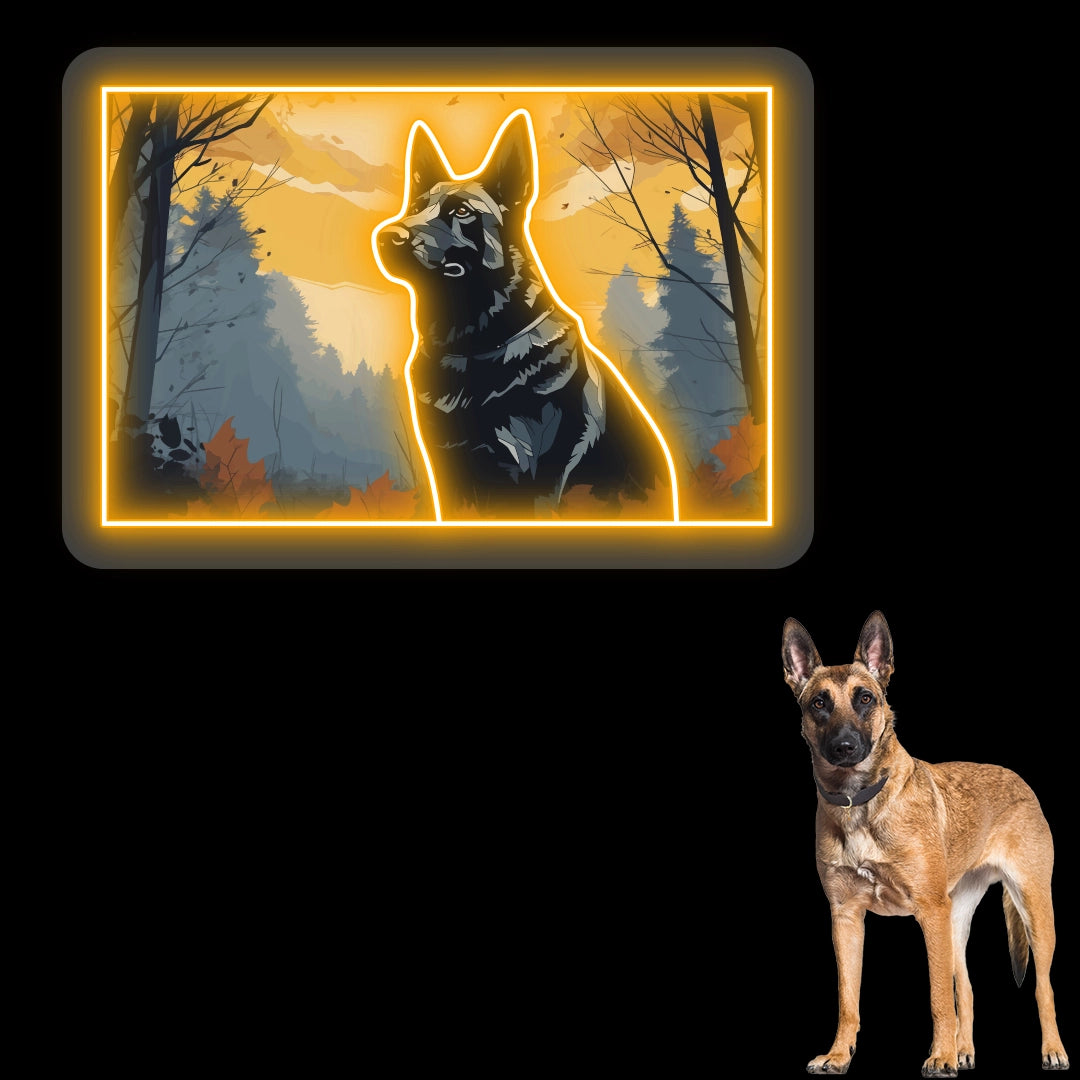 Misty Woods German Shepherd Neon Artwork Sign