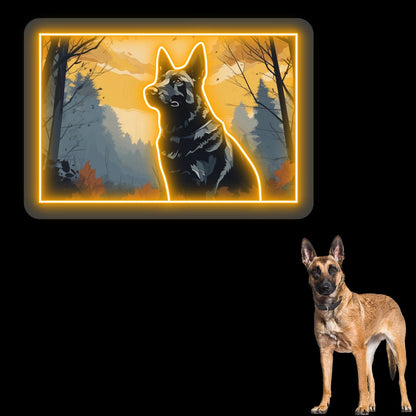 Misty Woods German Shepherd Neon Artwork Sign