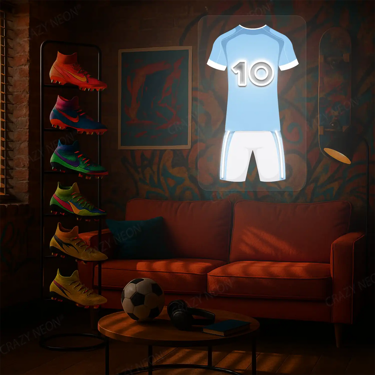 MCI Jersey Football Neon Artwork Sign