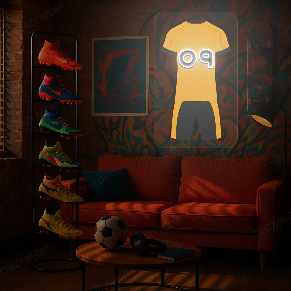WOL Jersey Football Neon Artwork Sign