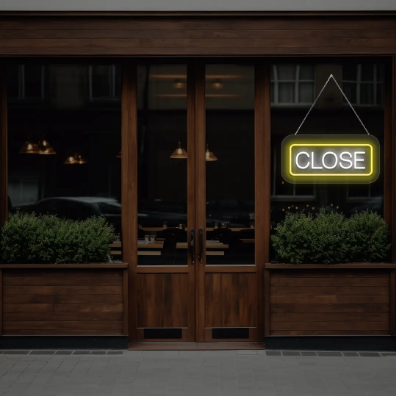 Horizontal Close Neon Sign