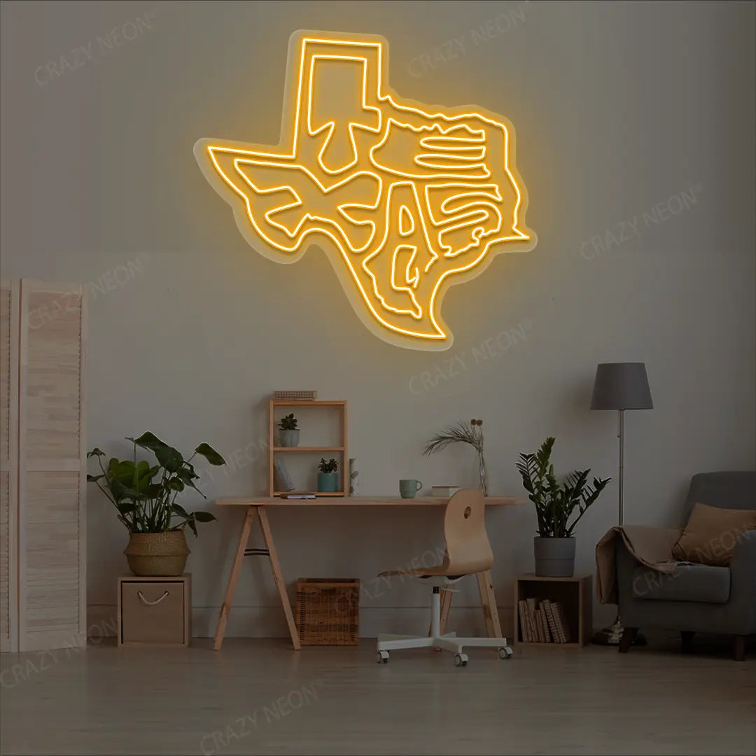 TEXAS Map Neon Sign