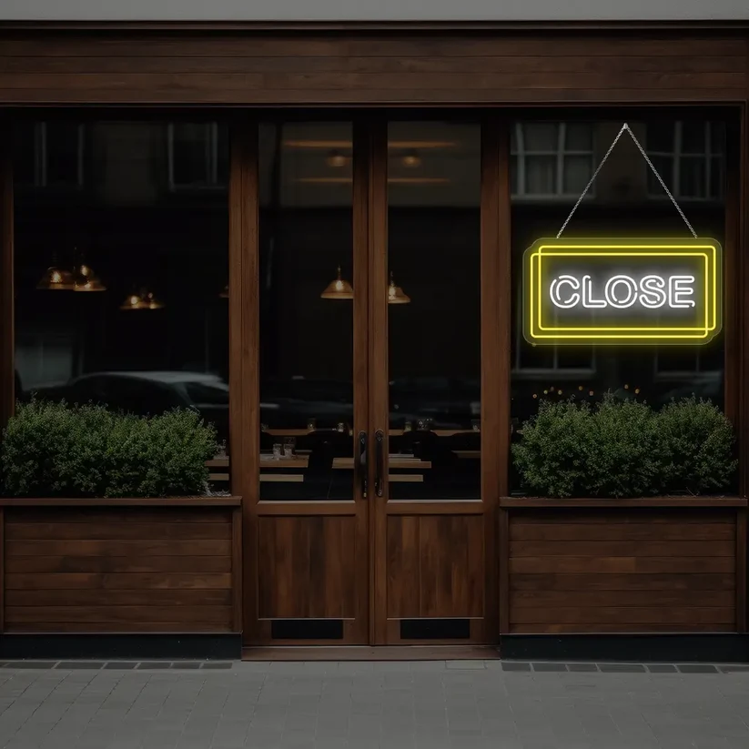 Horizontal Close Neon Sign- Box