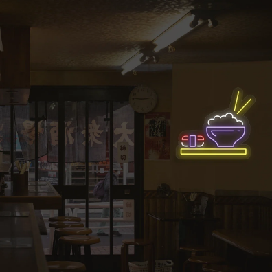 Sushi & Rice Bowl Neon Sign