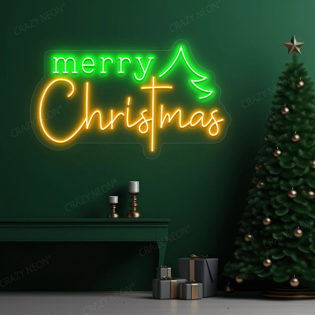Christmas Wishes & Trees Neon Sign