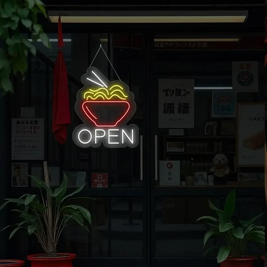 Noodles Open Neon Sign