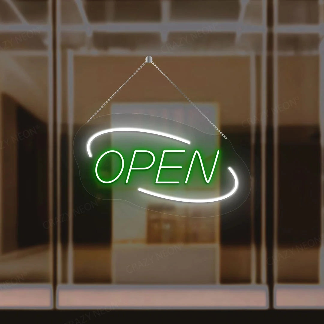 Oval Shape Open Neon Sign-Multicolor