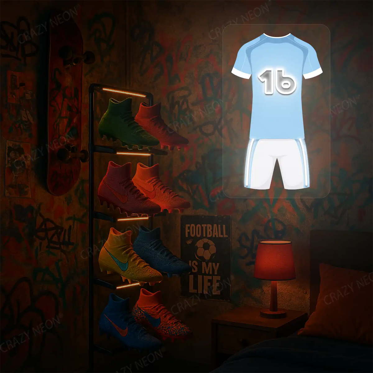 MCI Jersey Football Neon Artwork Sign