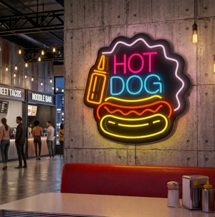 Hot Dog Glow Neon Sign