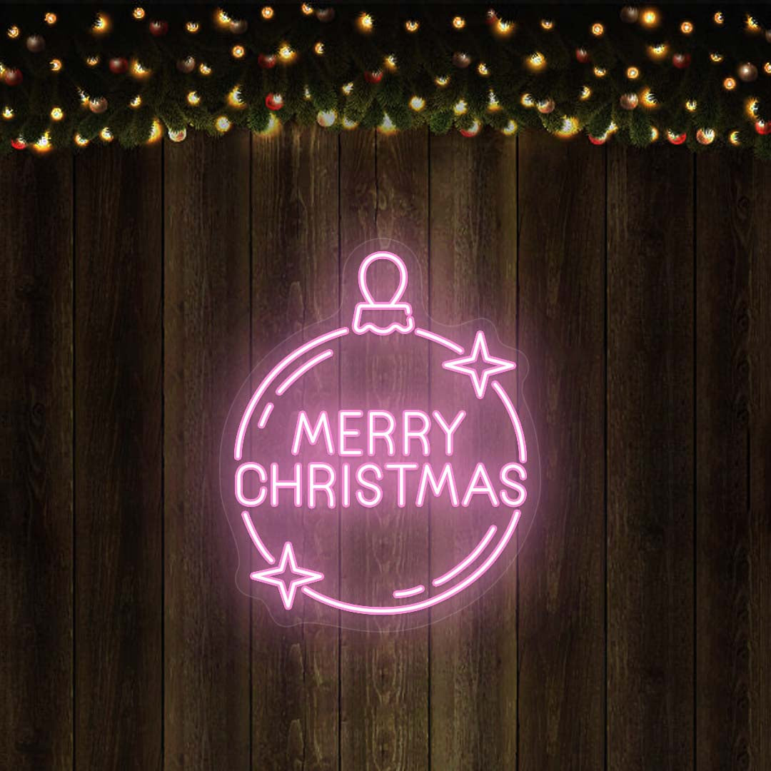Merry Christmas Ornament (Jingle Bell) Neon Sign
