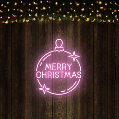Merry Christmas Ornament (Jingle Bell) Neon Sign