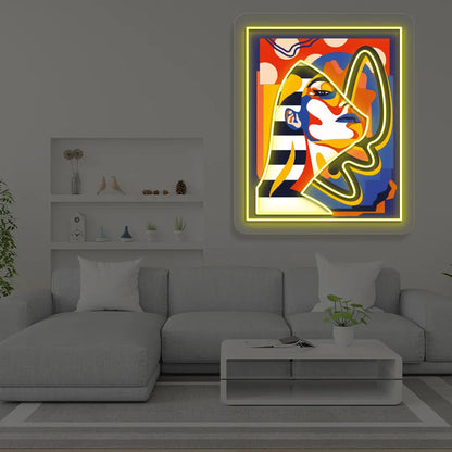 Pharaonic Abstract Neon Artwork Sign