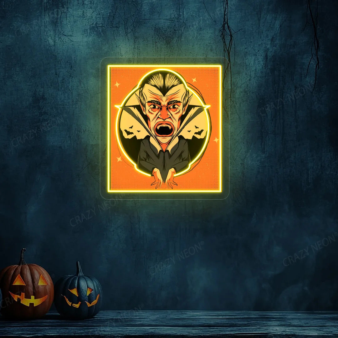Dracula Halloween Neon Artwork