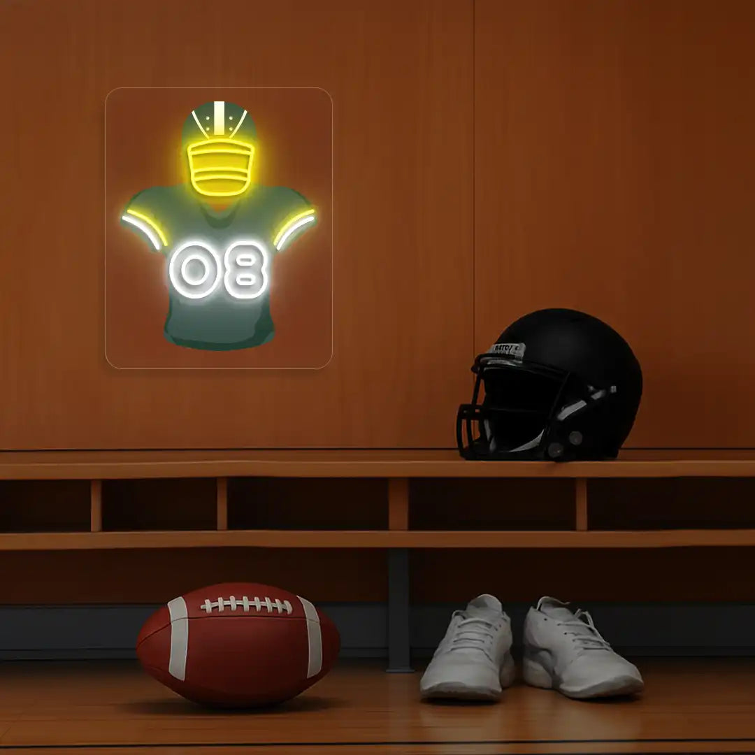 GB Jersey Football Neon Artwork Sign
