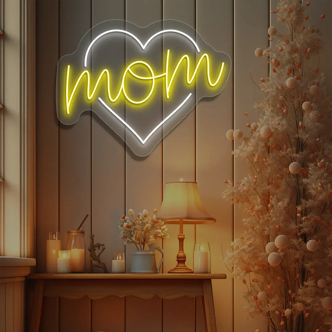 Mom Heart Neon Sign