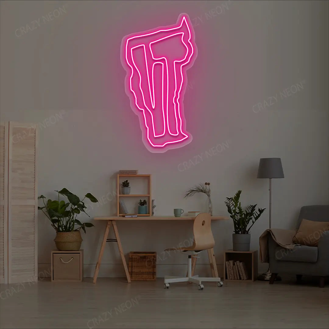 VERMONT Map Neon Sign