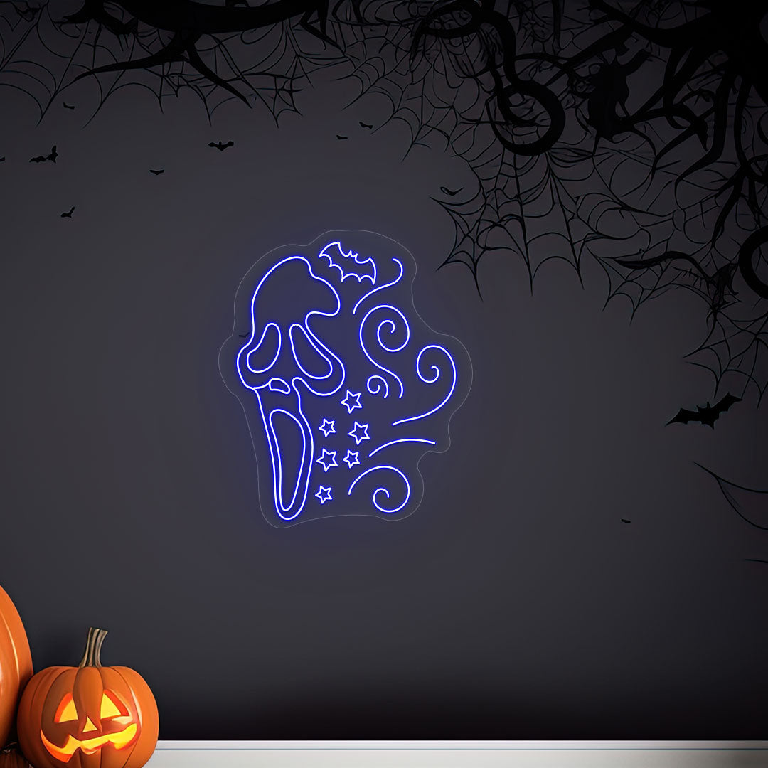 Scary Ghost Face Neon Sign