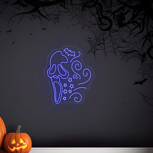 Scary Ghost Face Neon Sign
