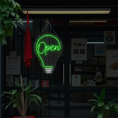 Bulb Open Neon Sign