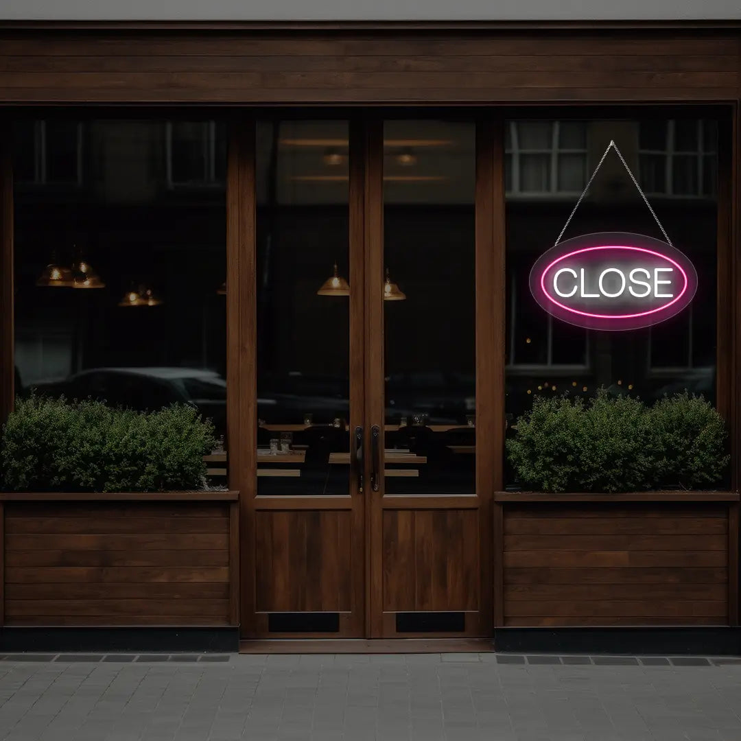 Oval Close Neon Sign