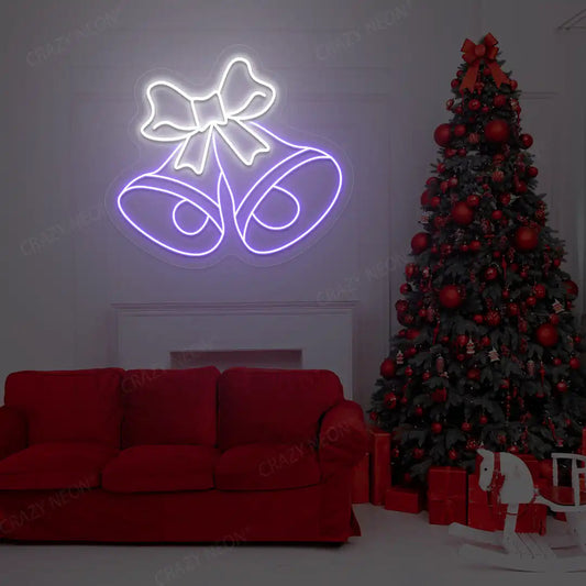 festive Merry Bells Neon Sign