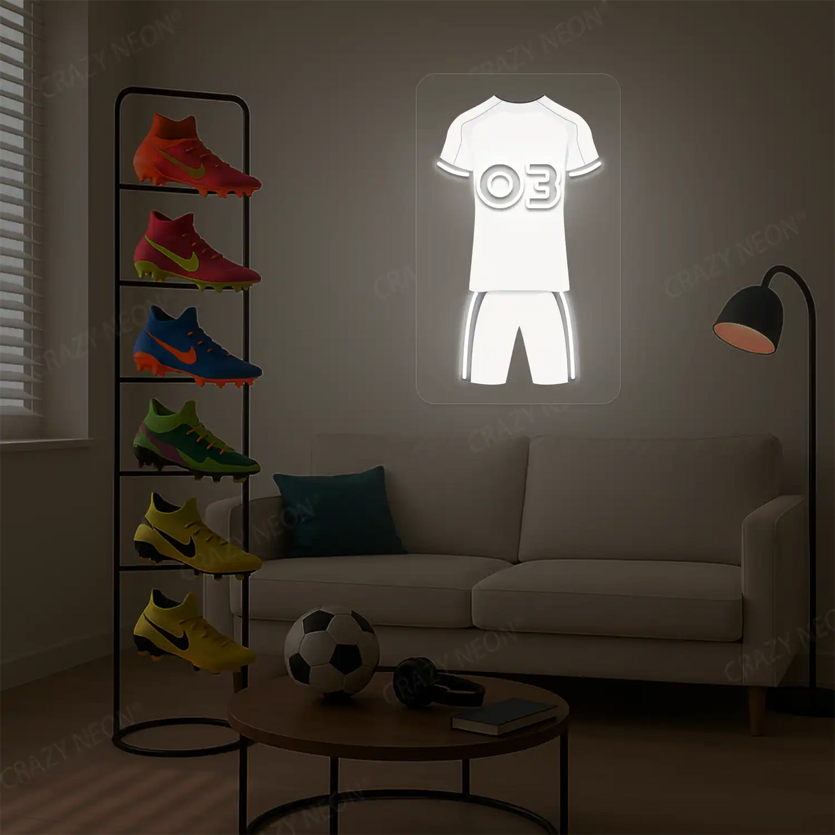 FUL Jersey Football Neon Artwork Sign