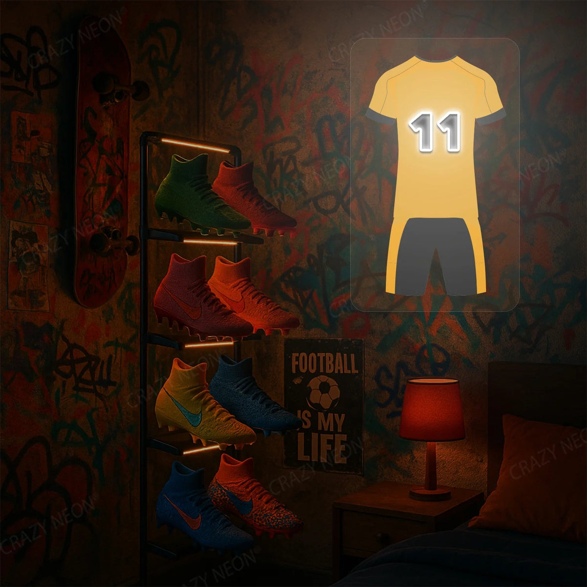 WOL Jersey Football Neon Artwork Sign