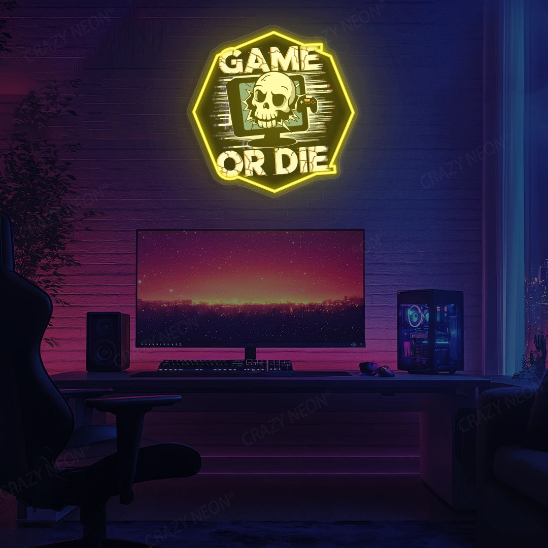 Game Or Die Neon Artwork Sign