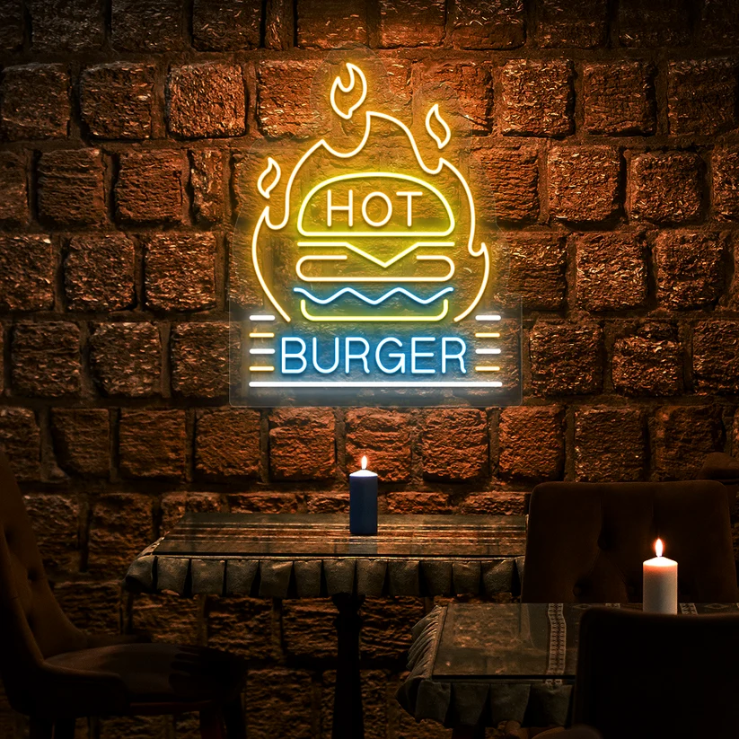 Hot Burger Neon Sign