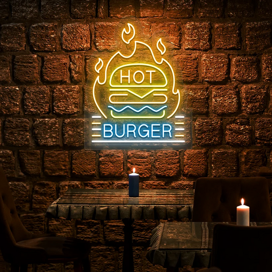 Hot Burger Neon Sign