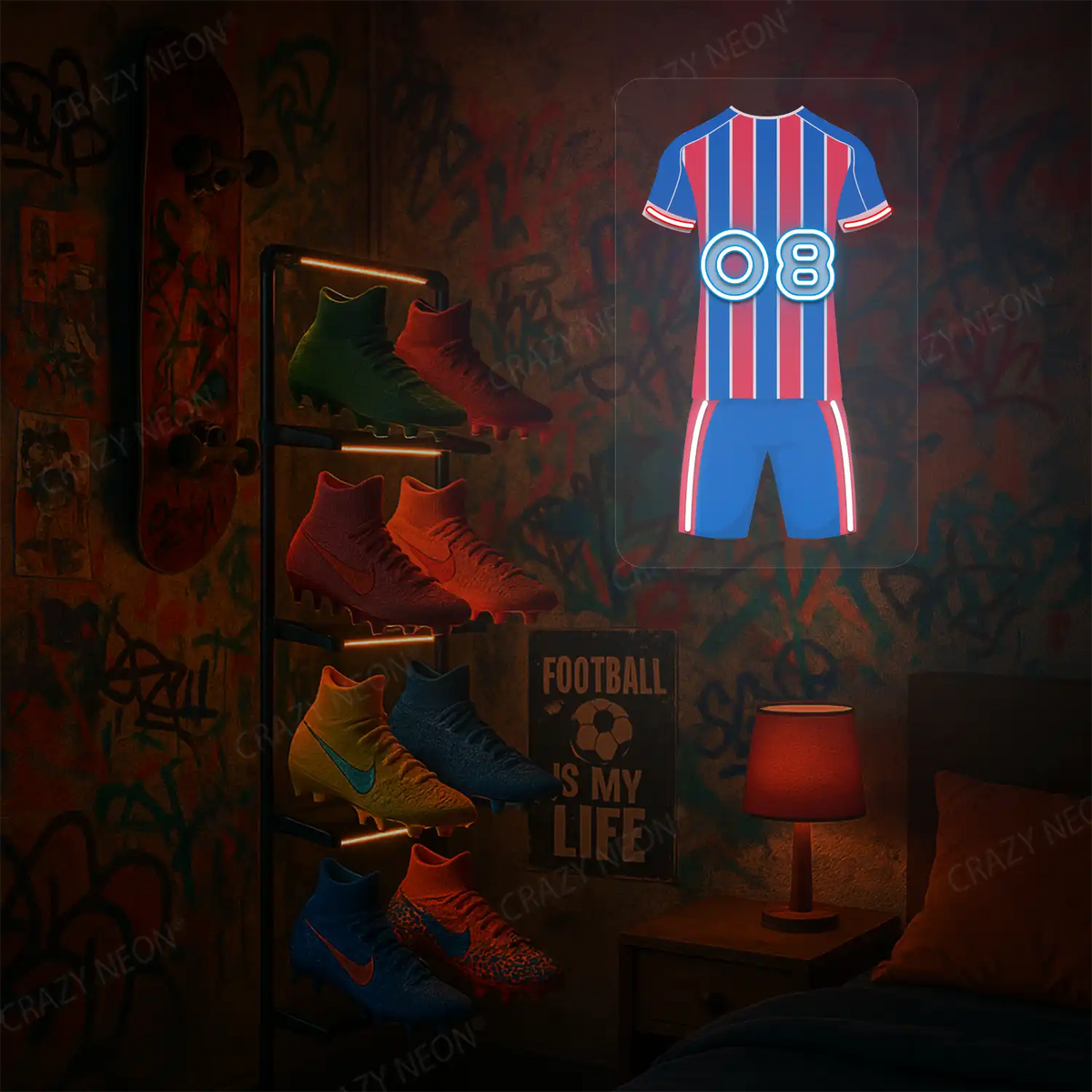 CRY Jersey Football Neon Artwork Sign