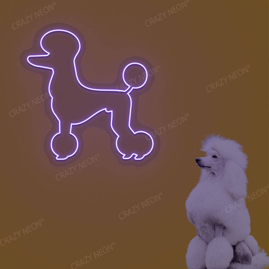 White Poodle Dog Neon Sign