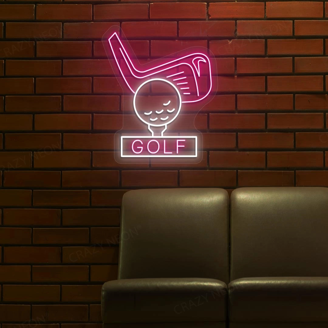 Golf Stick With Ball Neon Sign