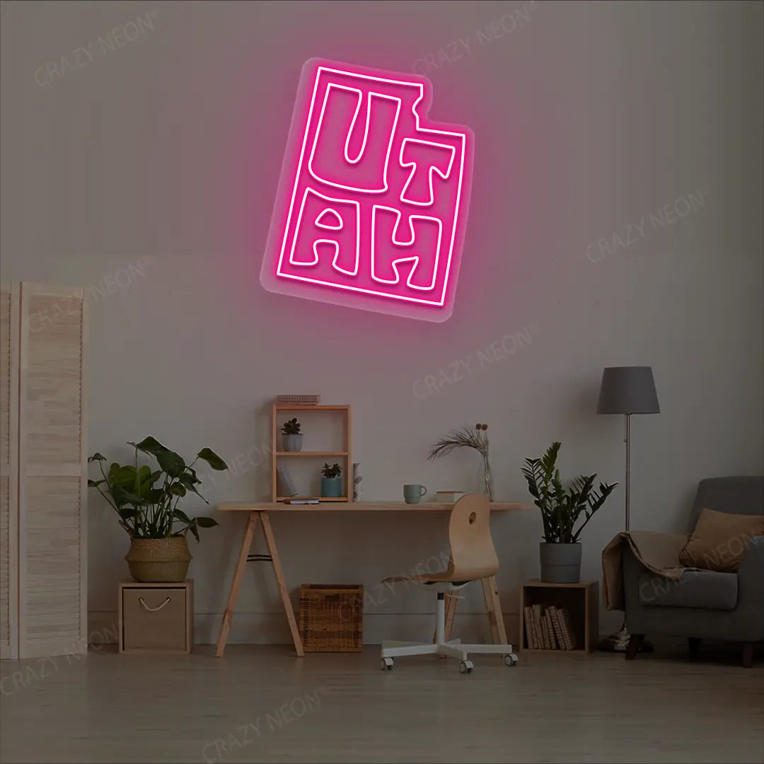 UTAH Map Neon Sign