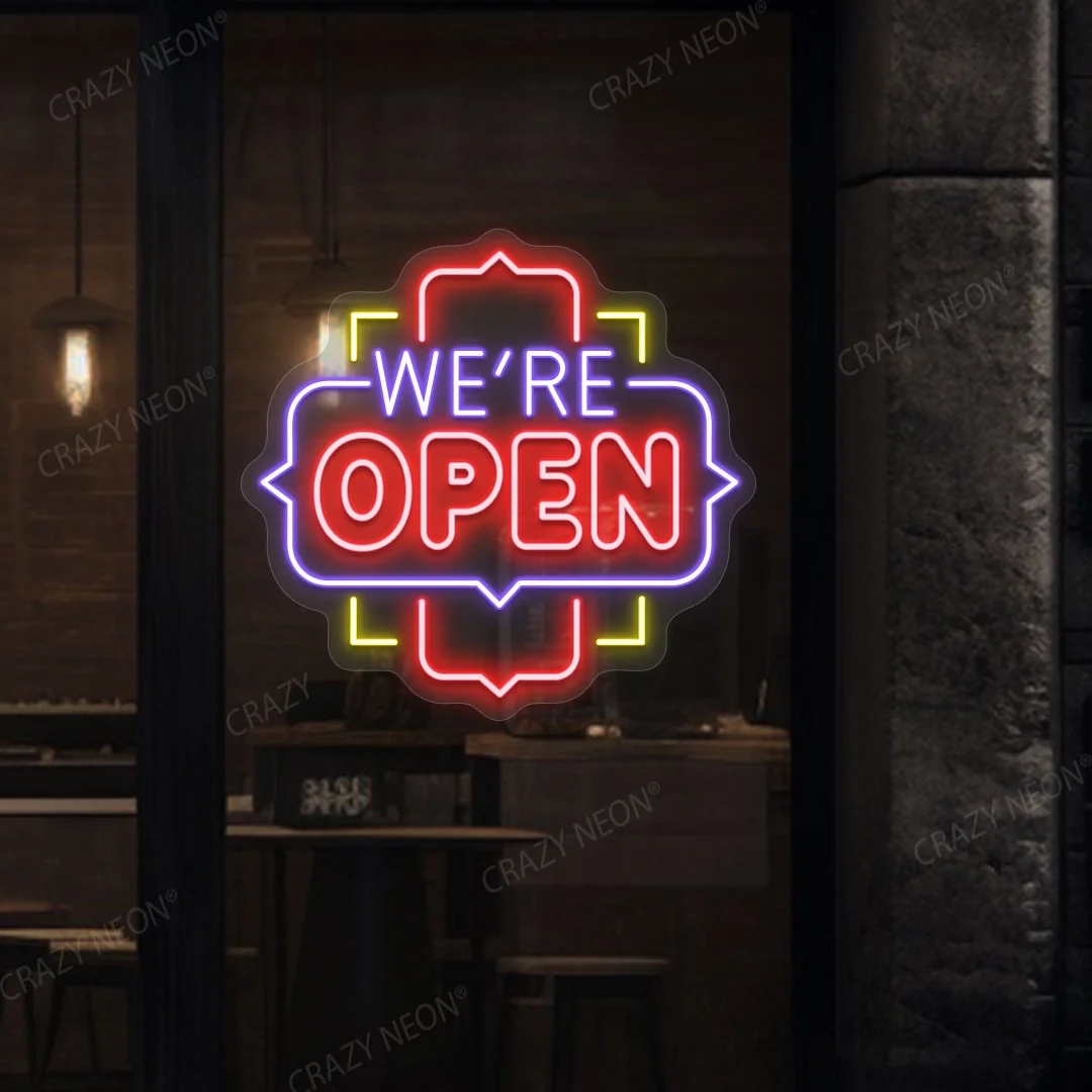 We Are Open Neon Sign -Multicolor