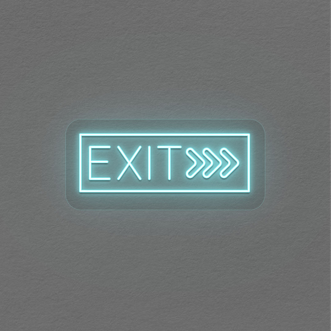Exit With Arrow Neon Sign