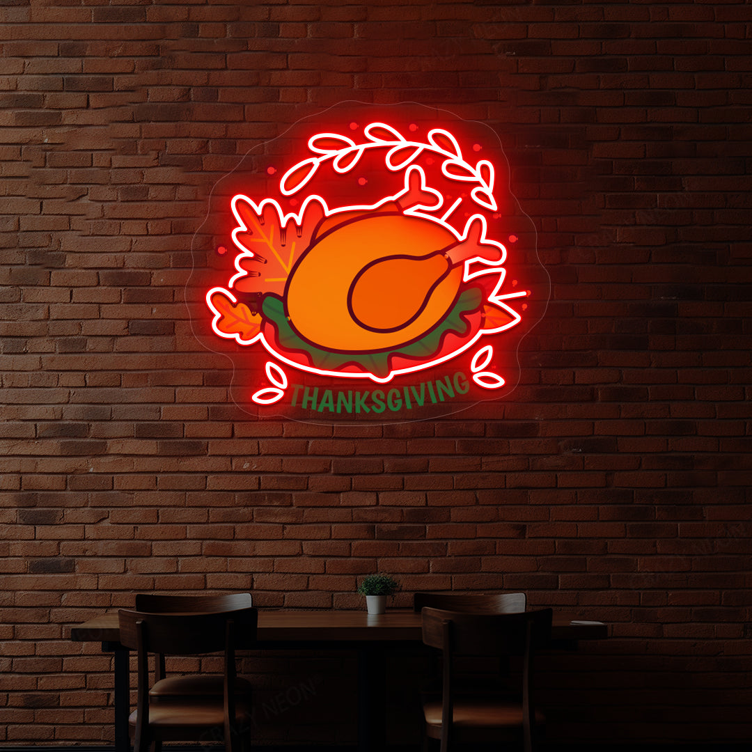 Thanksgiving Roast Turkey Neon Sign