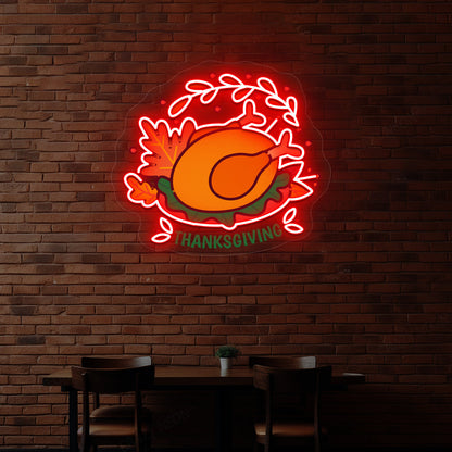 Thanksgiving Roast Turkey Neon Sign