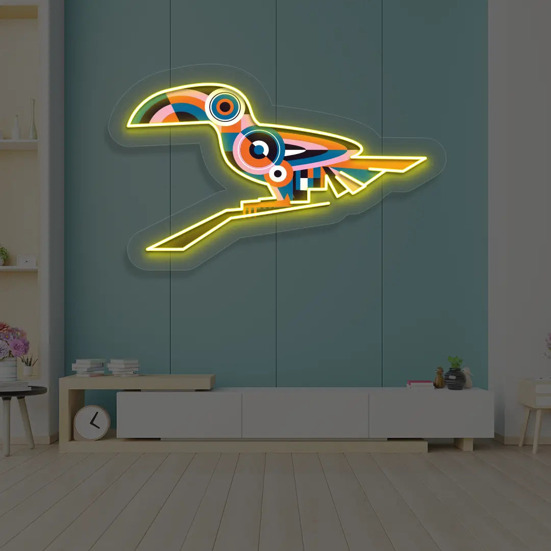 Toucan Harmony Abstract Neon Artwork Sign